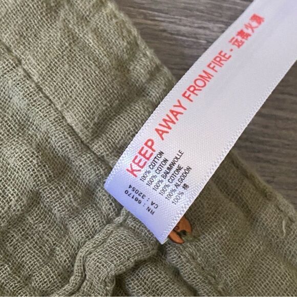 Free People Top Dolman Drape Poncho Flowy Cotton Olive Oversized - Picture 6 of 12